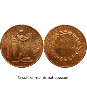 GENIE - 100 FRANCS OR 1879 "Dieu protège la France"﻿