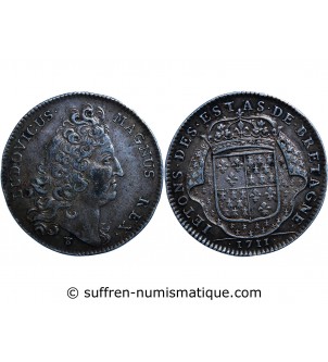 ETATS DE BRETAGNE, LOUIS XIV - JETON ARGENT 1711 DINAN