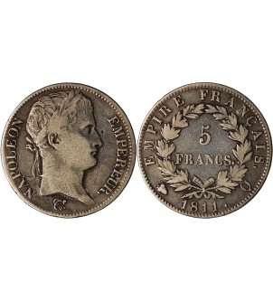 NAPOLEON Ier﻿ - 5 FRANCS 1811 Q PERPIGNAN 2
