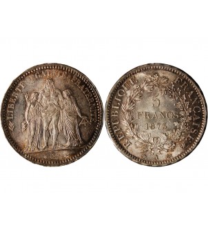 HERCULE - 5 FRANCS ARGENT 1873 A PARIS﻿ 2