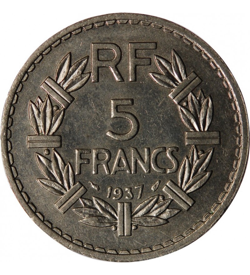 LAVRILLIER - 5 FRANCS NICKEL 1937﻿