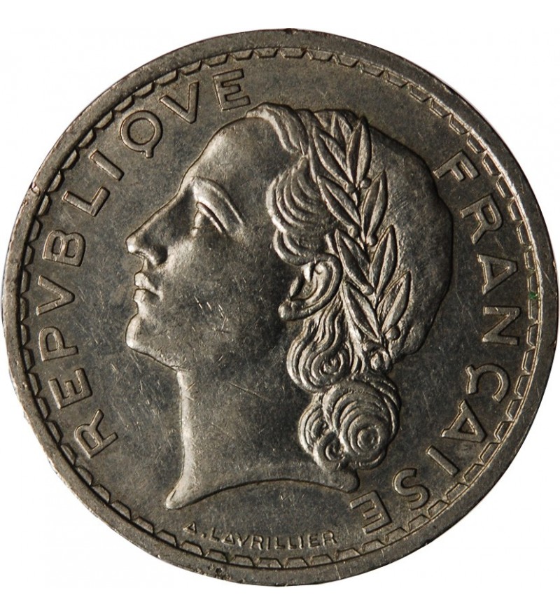 LAVRILLIER - 5 FRANCS NICKEL 1937﻿