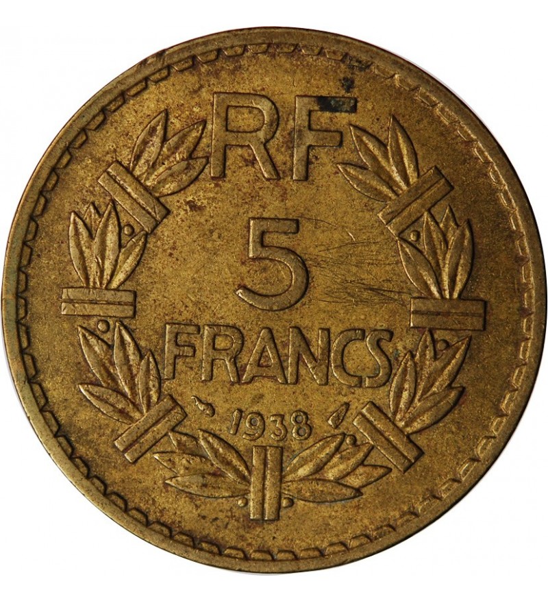 LAVRILLIER - 5 FRANCS BRONZE ALU 1938﻿