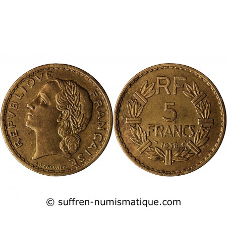 LAVRILLIER - 5 FRANCS BRONZE ALU 1938﻿