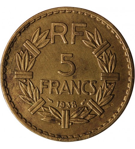 LAVRILLIER - 5 FRANCS BRONZE ALU 1938﻿