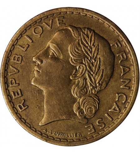LAVRILLIER - 5 FRANCS BRONZE ALU 1938﻿