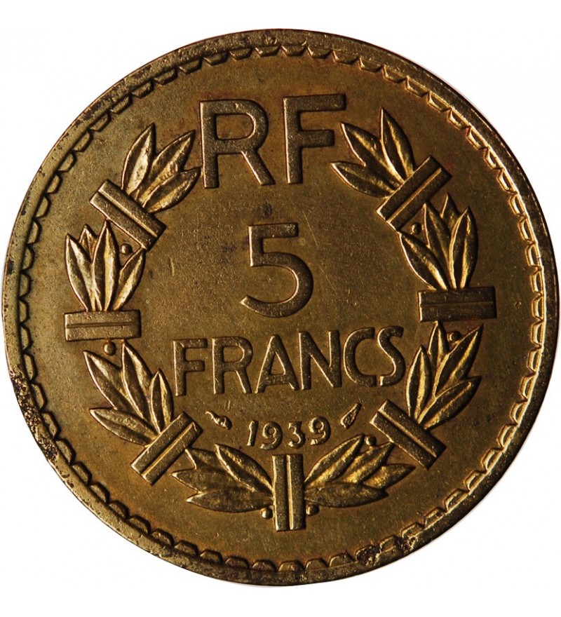 LAVRILLIER - 5 FRANCS BRONZE ALU 1939