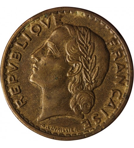 LAVRILLIER - 5 FRANCS BRONZE ALU 1940
