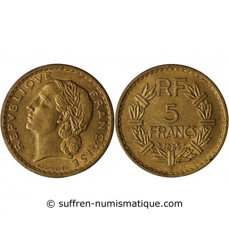 LAVRILLIER - 5 FRANCS BRONZE ALU 1945 C