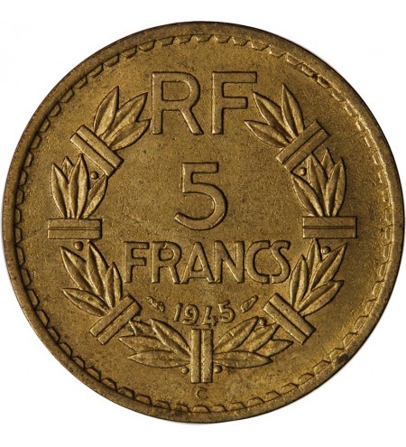 LAVRILLIER - 5 FRANCS BRONZE ALU 1945 C