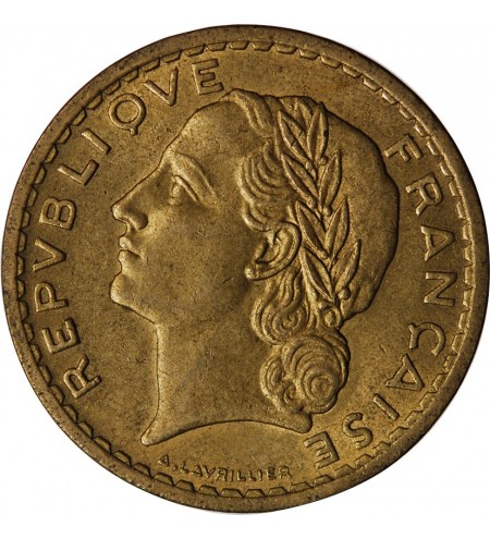 LAVRILLIER - 5 FRANCS BRONZE ALU 1945 C