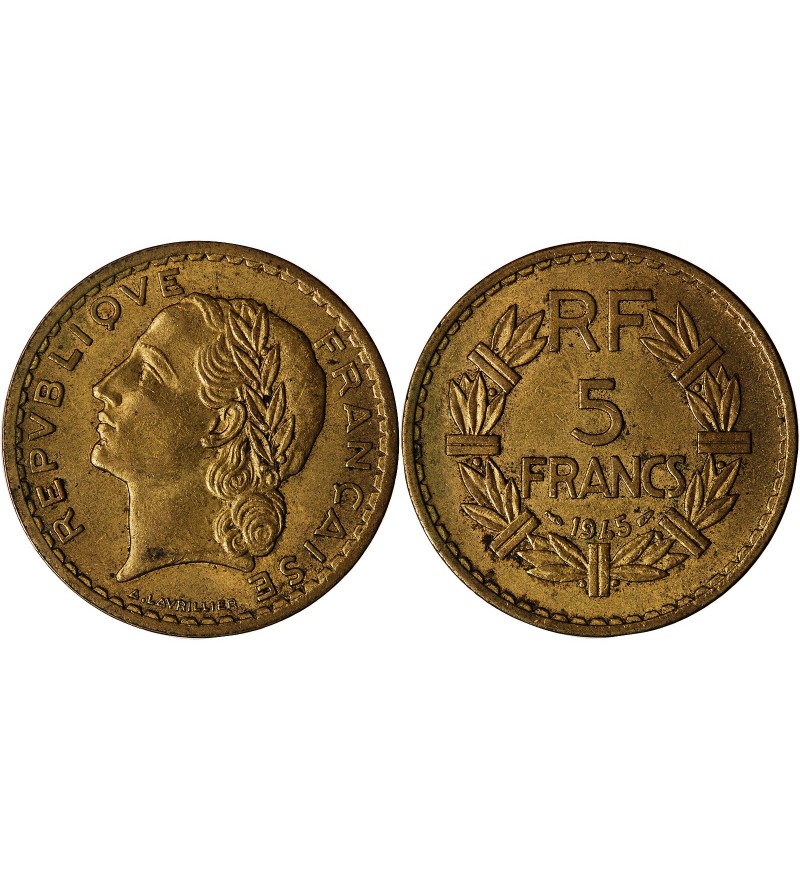 LAVRILLIER - 5 FRANCS BRONZE ALU 1945