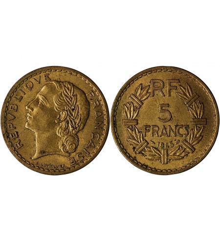 LAVRILLIER - 5 FRANCS BRONZE ALU 1945