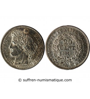 CERES - 20 CENTIMES ARGENT 1850 A PARIS