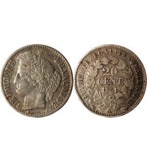 CERES - 20 CENTIMES ARGENT 1851 A PARIS﻿ 2