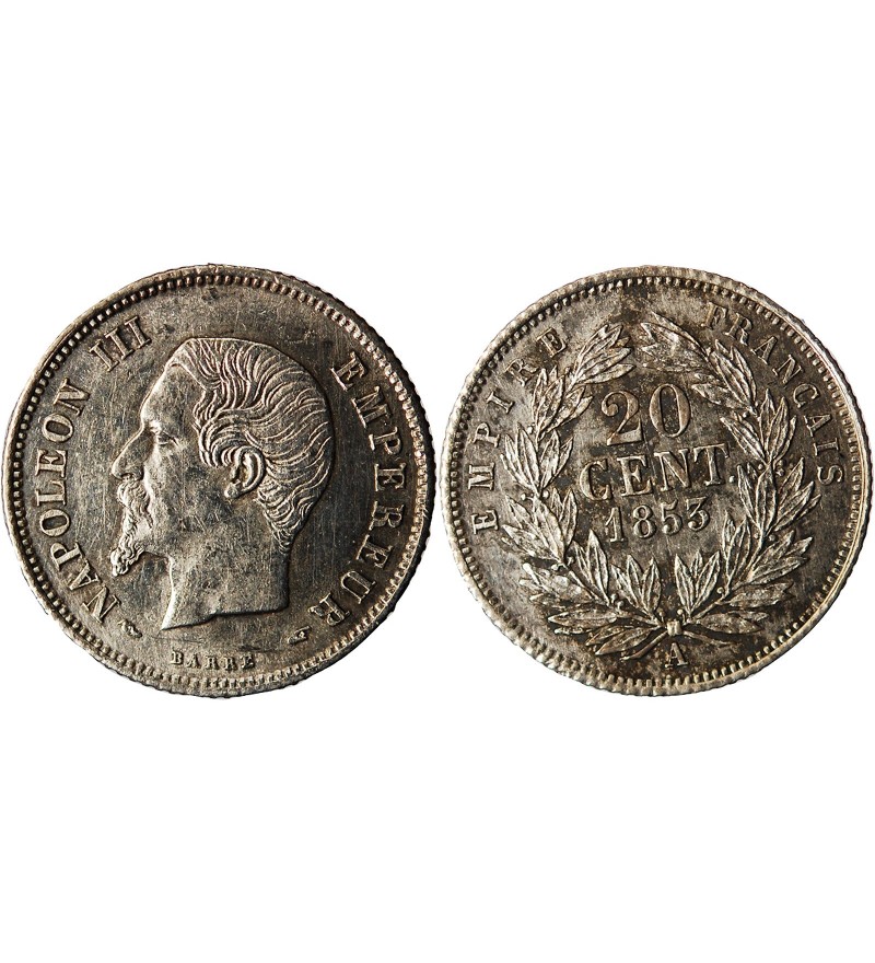 NAPOLEON III - 20 CENTIMES ARGENT 1853 A PARIS