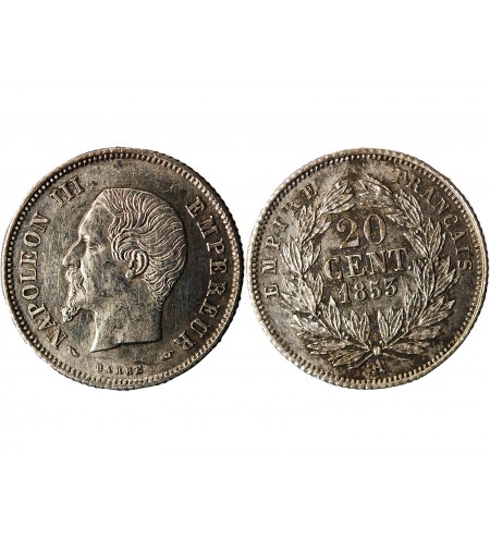NAPOLEON III - 20 CENTIMES ARGENT 1853 A PARIS