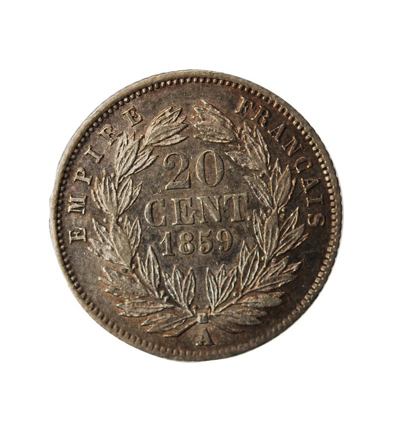 NAPOLEON III - 20 CENTIMES ARGENT 1859 A PARIS