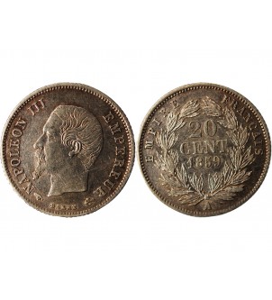 NAPOLEON III - 20 CENTIMES ARGENT 1859 A PARIS 2