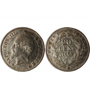 NAPOLEON III - 20 CENTIMES ARGENT 1860 BB STRASBOURG 2