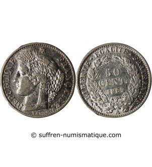 CERES ﻿- 50 CENTIMES ARGENT 1882 A PARIS﻿