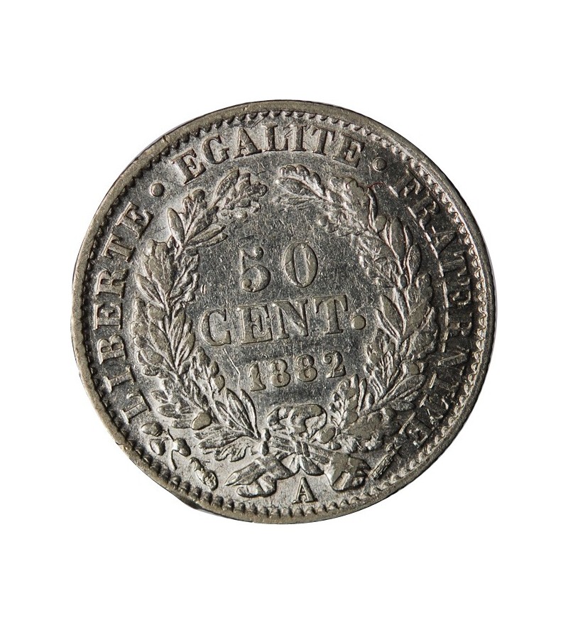 CERES ﻿- 50 CENTIMES ARGENT 1882 A PARIS﻿