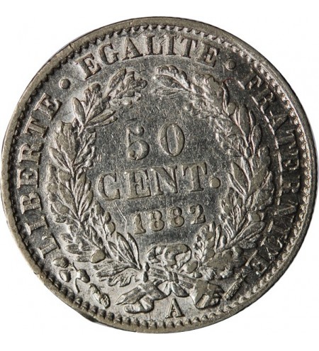 CERES ﻿- 50 CENTIMES ARGENT 1882 A PARIS﻿