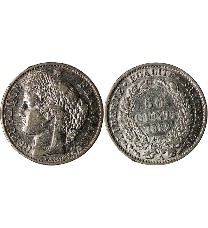CERES ﻿- 50 CENTIMES ARGENT 1882 A PARIS﻿