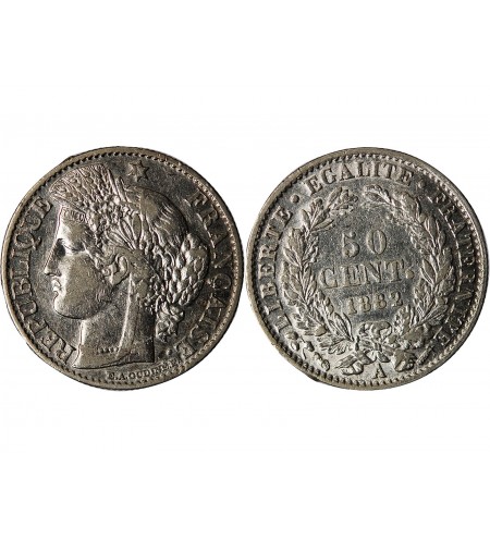 CERES ﻿- 50 CENTIMES ARGENT 1882 A PARIS﻿