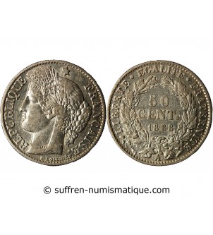 CERES ﻿- 50 CENTIMES ARGENT 1888 A PARIS﻿