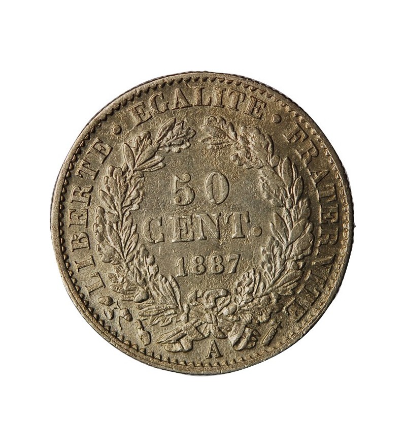 CERES ﻿- 50 CENTIMES ARGENT 1887 A PARIS﻿