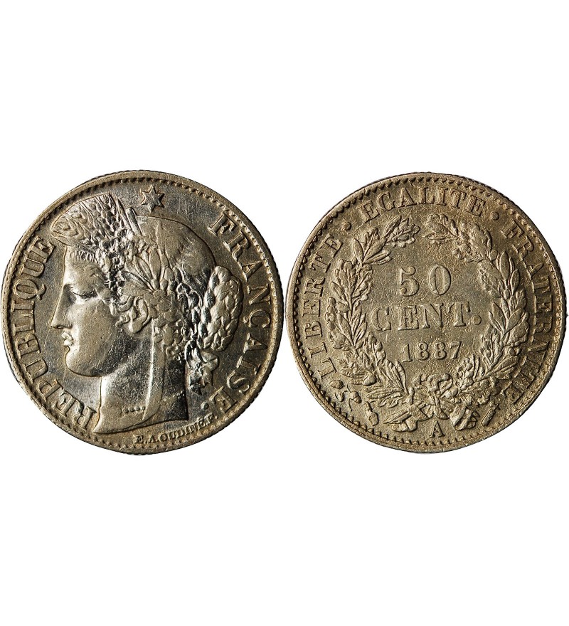 CERES ﻿- 50 CENTIMES ARGENT 1887 A PARIS﻿