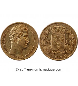 CHARLES X - 20 FRANCS OR 1826 Q PERPIGNAN