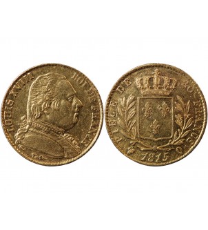 LOUIS XVIII - 20 FRANCS OR 1815 Q PERPIGNAN 2