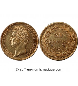 LOUIS PHILIPPE﻿ Ier - 20 FRANCS OR 1831 W LILLE "Tranche en Relief"﻿