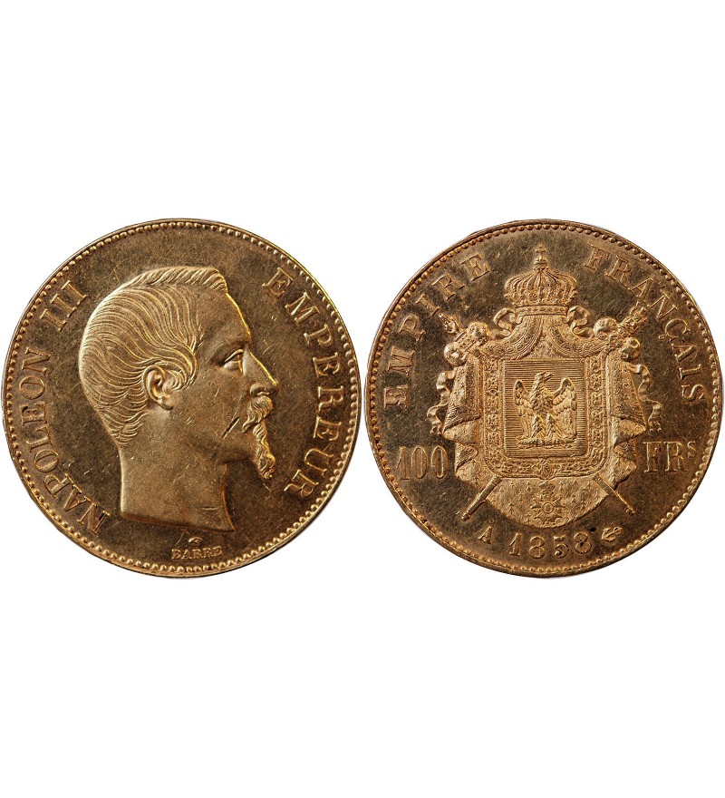 NAPOLEON III - 100 FRANCS OR 1858 A PARIS﻿