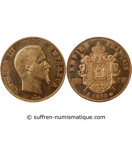 NAPOLEON III - 100 FRANCS OR 1858 A PARIS﻿