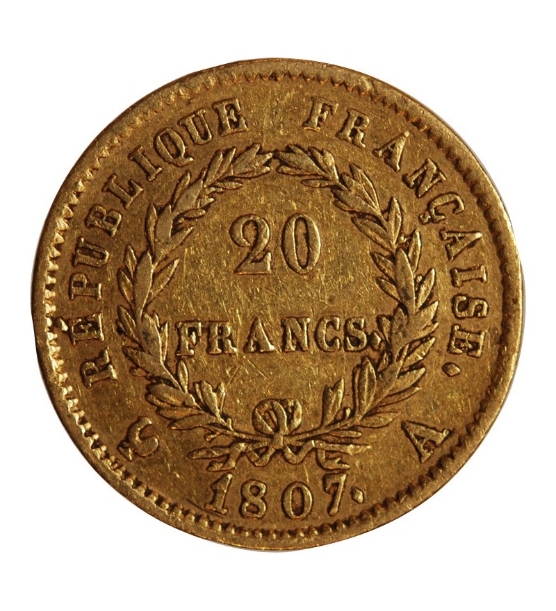 20 FRANCS OR NAPOLEON Ier 1807 A PARIS "Type République"﻿