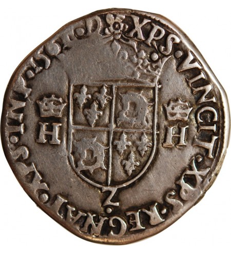 CHARLES IX, AU NOM D'HENRI II ﻿- TESTON DU DAUPHINE 1561 Z GRENOBLE﻿