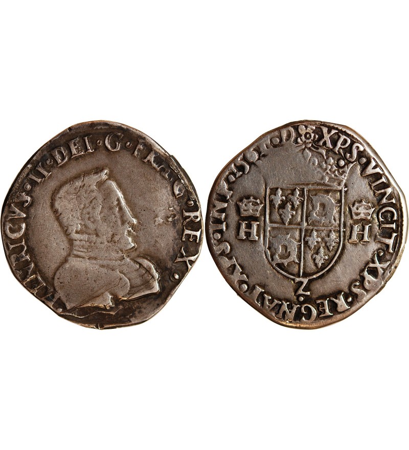 CHARLES IX, AU NOM D'HENRI II ﻿- TESTON DU DAUPHINE 1561 Z GRENOBLE﻿