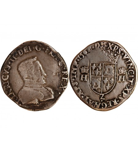 CHARLES IX, AU NOM D'HENRI II ﻿- TESTON DU DAUPHINE 1561 Z GRENOBLE﻿