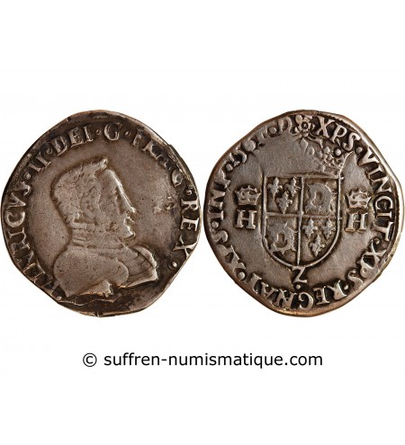 CHARLES IX, AU NOM D'HENRI II ﻿- TESTON DU DAUPHINE 1561 Z GRENOBLE﻿