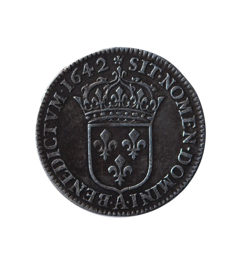 LOUIS XIII - 1/12 ECU ARGENT 1642 PARIS 'Variété Rose﻿"