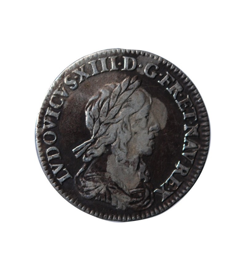 LOUIS XIII - 1/12 ECU ARGENT 1642 PARIS 'Variété Rose﻿"