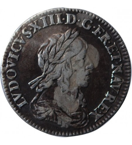 LOUIS XIII - 1/12 ECU ARGENT 1642 PARIS 'Variété Rose﻿"