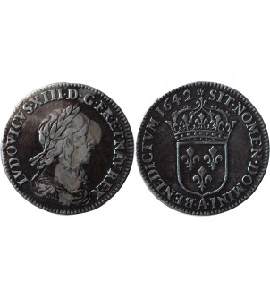 LOUIS XIII - 1/12 ECU ARGENT 1642 PARIS 'Variété Rose﻿" 2
