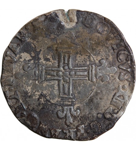 LOUIS XIII - 1/4 ECU DE NAVARRE ARGENT 1618 ST PALAIS