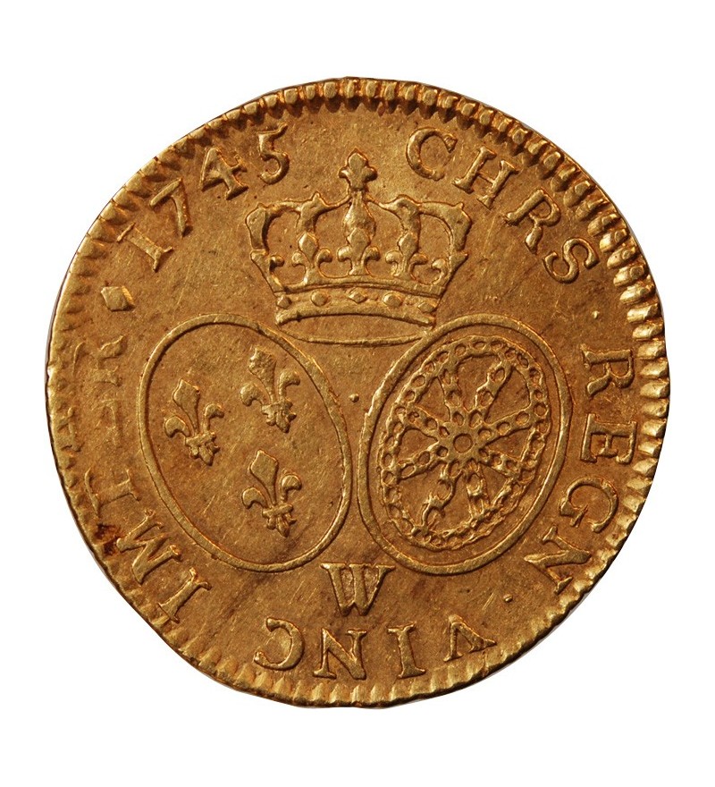 LOUIS XV - LOUIS D'OR AU BANDEAU 1745 W LILLE