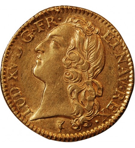 LOUIS XV - LOUIS D'OR AU BANDEAU 1745 W LILLE