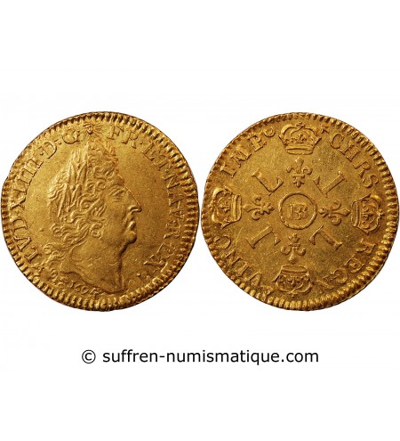 LOUIS XIV - LOUIS D'OR AUX 4 L 1649 BB STRASBOURG